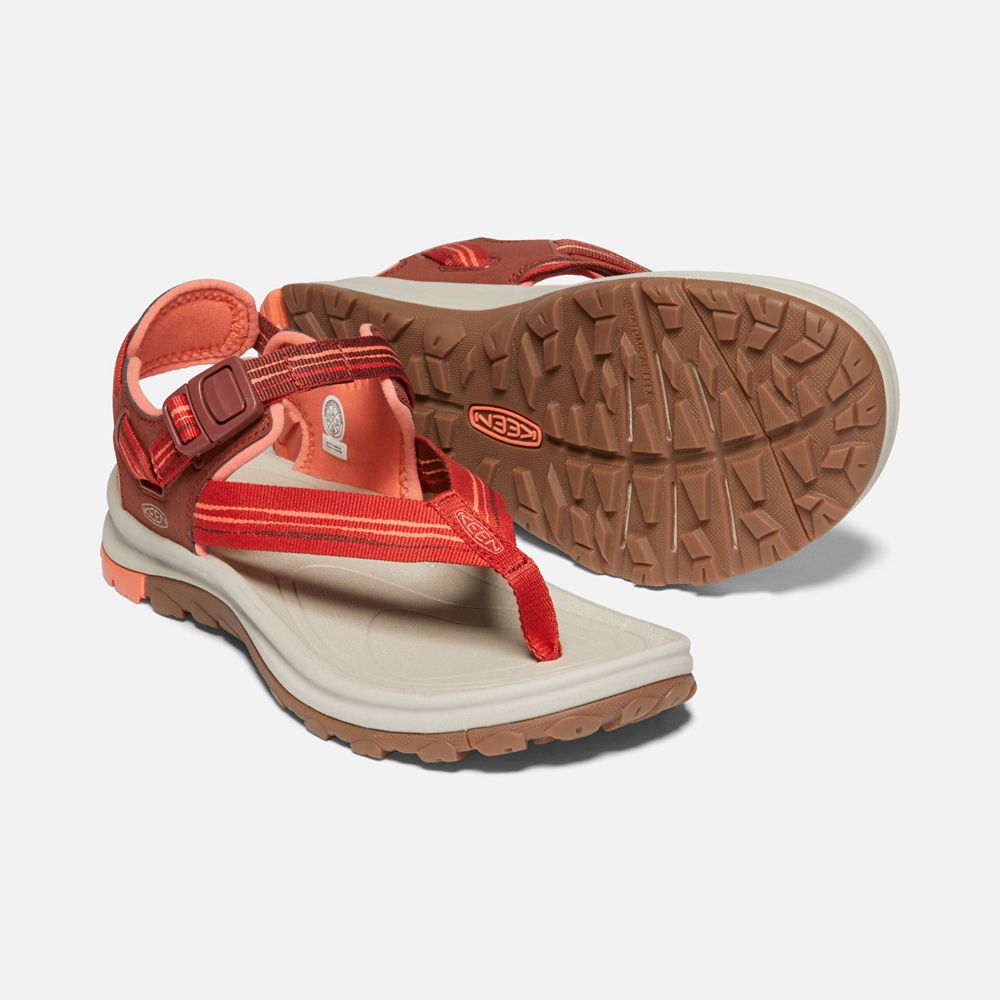 Keen Outdoor Sandalet Kadın Mercan/Kırmızı - Terradora Ii Toe Post - Türkiye UBPE60893